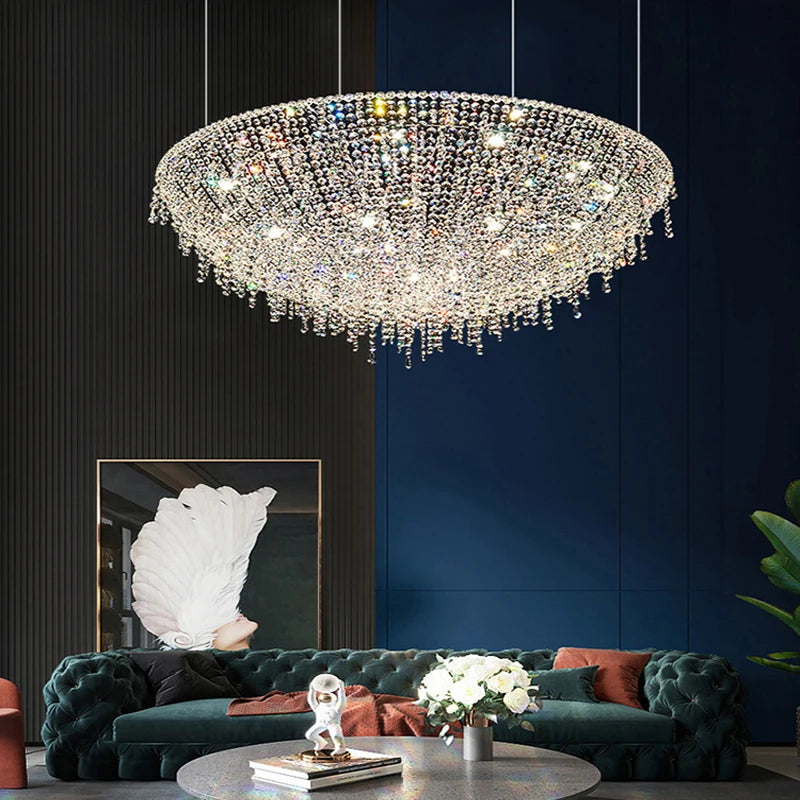 lustre en cristal rétro design luxueux pour décoration intérieure - vue 7 sur 12
