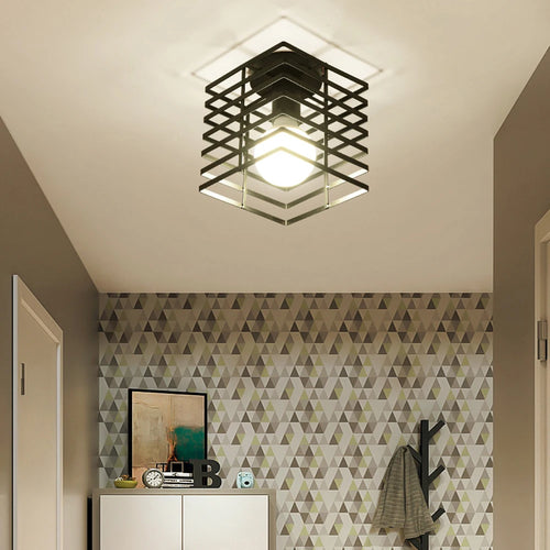 Plafond moderne à LEDs lumières Vintage industriel Plafonnier abat-jour rétro Loft Plafonniers pour salon cuisine Cage décor à la maison