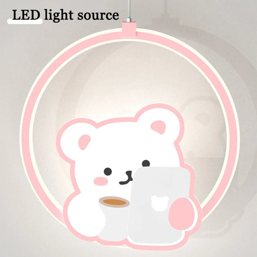 suspension mignonne vache ours rose pour chambre enfant - vue 7 sur 10