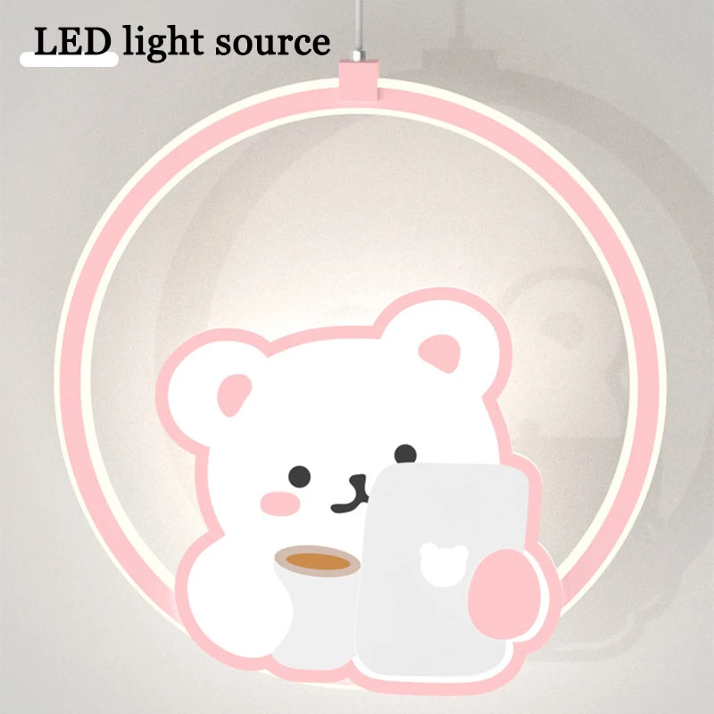 suspension mignonne vache ours rose pour chambre enfant - vue 6 sur 10