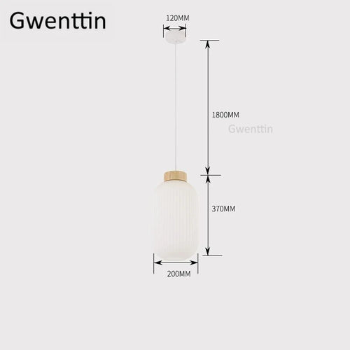 suspension en bois et verre style nordique moderne décoratif intérieur - vue 9 sur 9