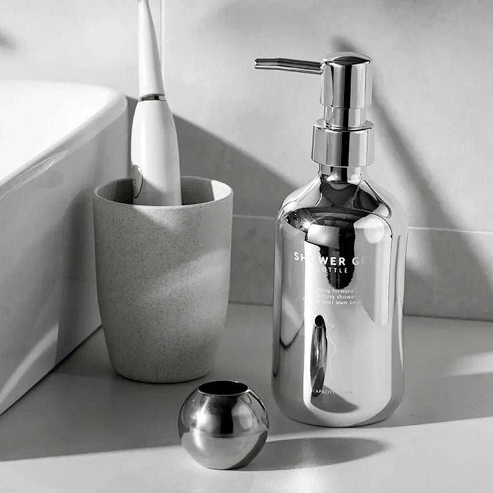 distributeur de savon moussant plaqué argent portable luxe - vue 6 sur 9