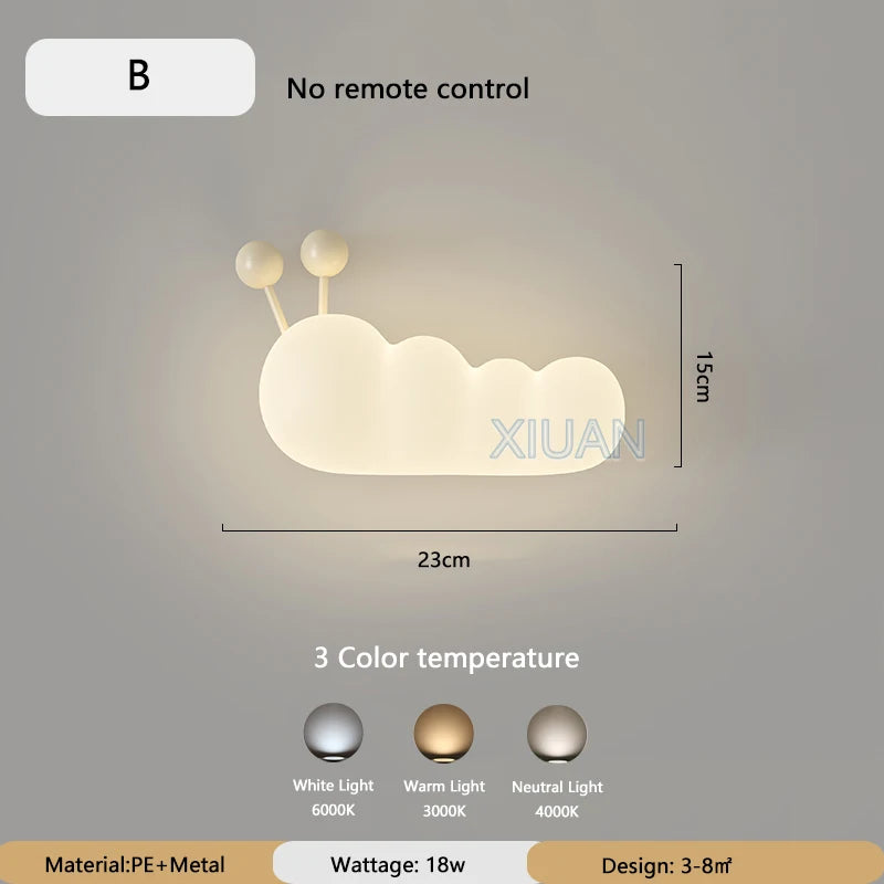 applique murale nordique led pour enfants motifs animaux lune soleil - vue 11 sur 13