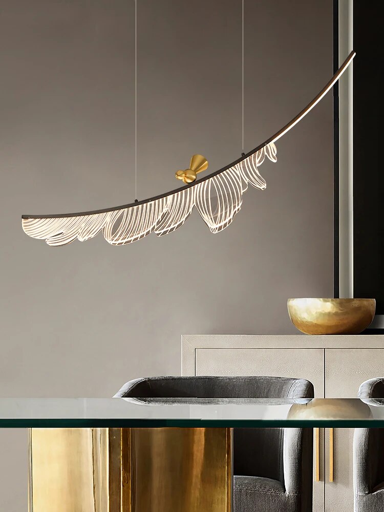 Lustre moderne en cuivre italien - vue 4 sur 9