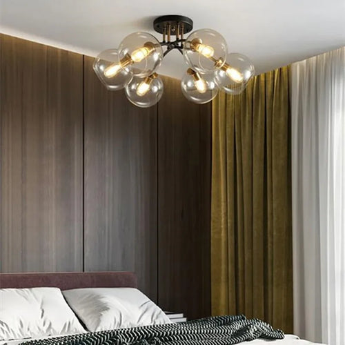 plafonnier industriel design en verre fumé pour décoration moderne - vue 6 sur 12
