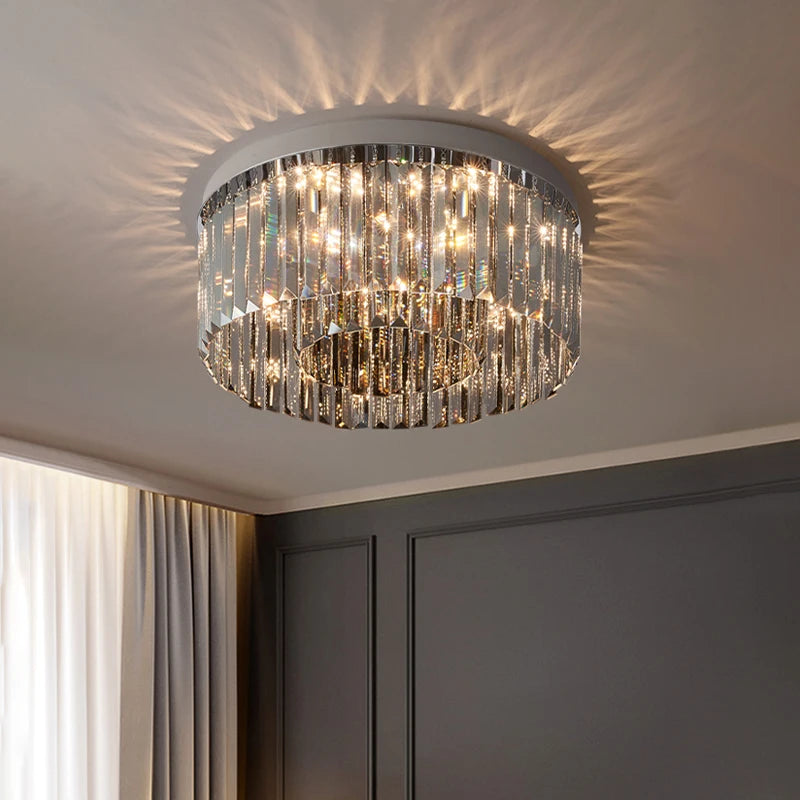 lustre en cristal led de luxe pour décoration intérieure