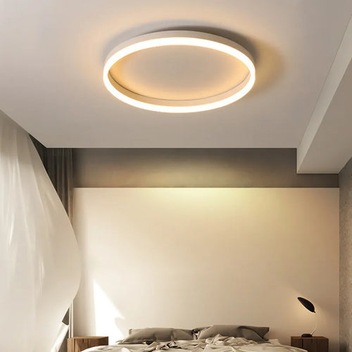 Plafond moderne à LEDs lampes lustre lumières salon salle à manger cuisine chambre plafonnier simple rond décor à la maison lumière intérieure