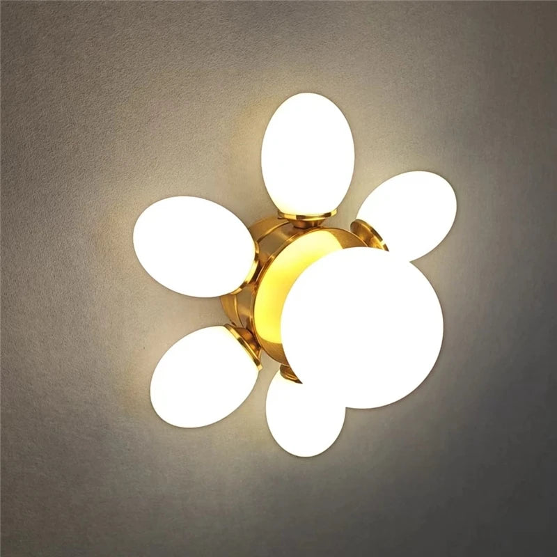 plafonnier moderne en verre tournesol pour chambre d'enfant décoratif - vue 3 sur 7