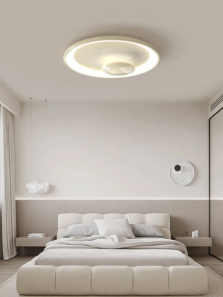 plafonnier led rond style crème variable avec télécommande - vue 5 sur 9