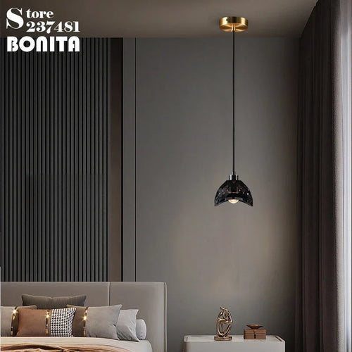 suspension en cristal k9 design brillant en laiton forme diamant - vue 5 sur 8