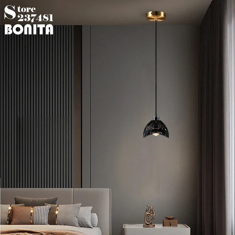 suspension en cristal k9 design brillant en laiton forme diamant - vue 5 sur 8