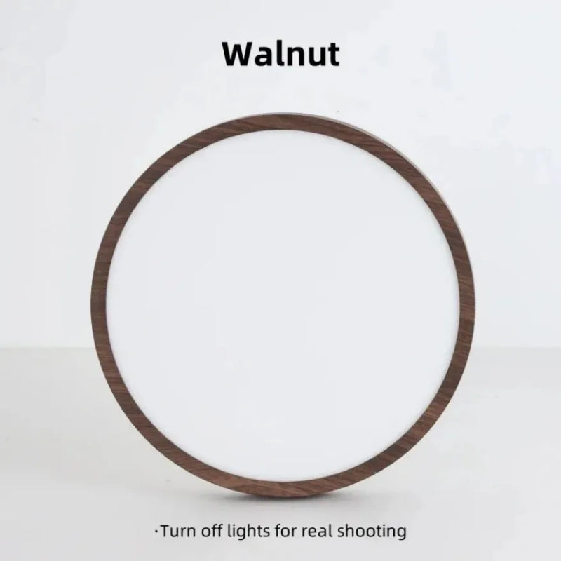 plafonnier led moderne circulaire en grain de bois éclairage intérieur décoratif