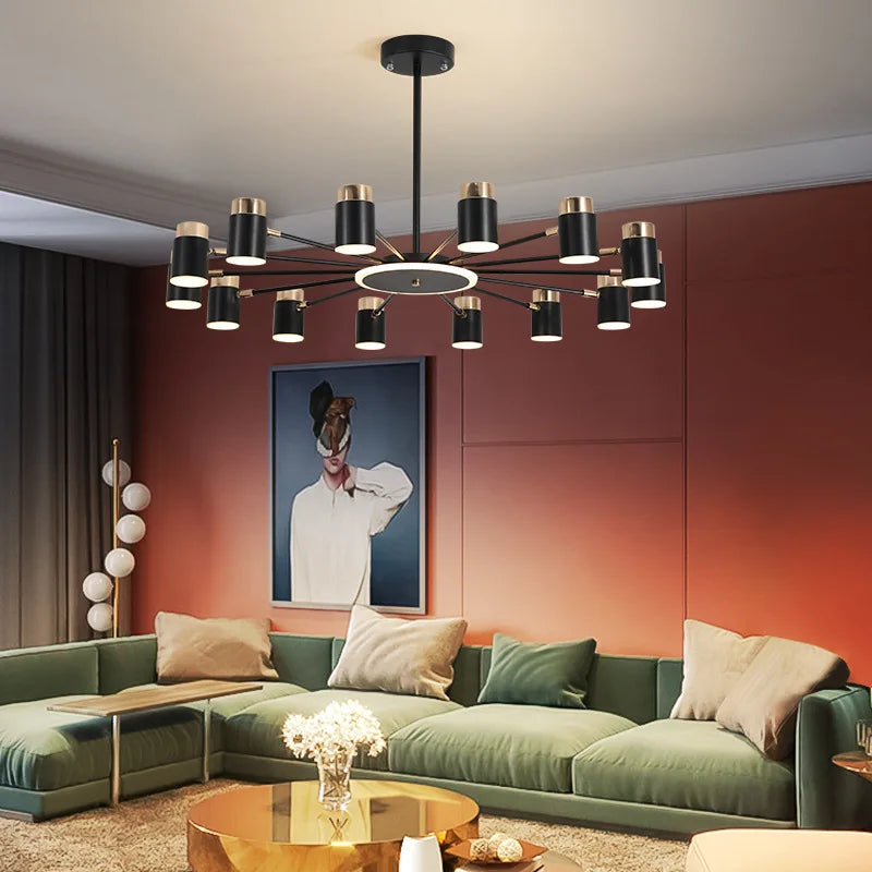 lustre led rotatif en métal pour éclairage de restaurant - vue 3 sur 11