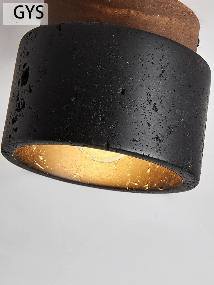 plafonnier led noir pierre - vue 6 sur 6