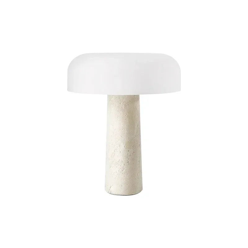 High Quality Cave Stone Desk Lamp White Glass Shade Table Light Fixture - vue 4 sur 7