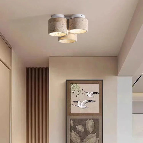 plafonnier en marbre naturel lampe suspendue pierre - vue 5 sur 7