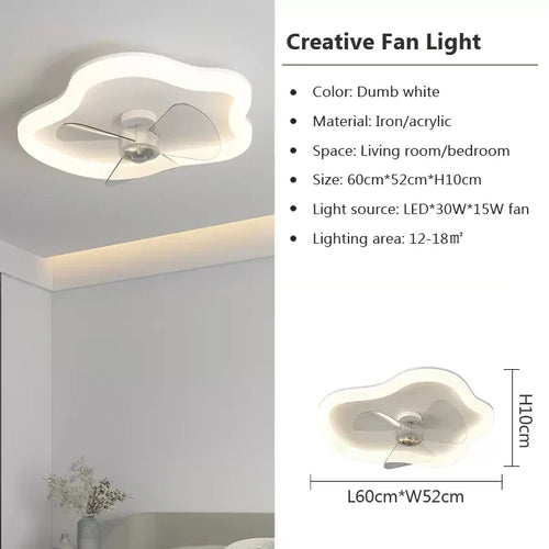 plafonnier led moderne avec ventilateur télécommandé et luminosité réglable - vue 11 sur 11