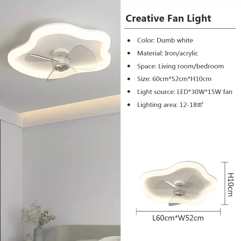 plafonnier led moderne avec ventilateur télécommandé et luminosité réglable - vue 11 sur 11
