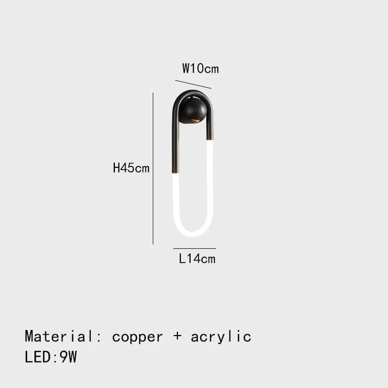 applique murale minimaliste ellipse trois couleurs de lumière