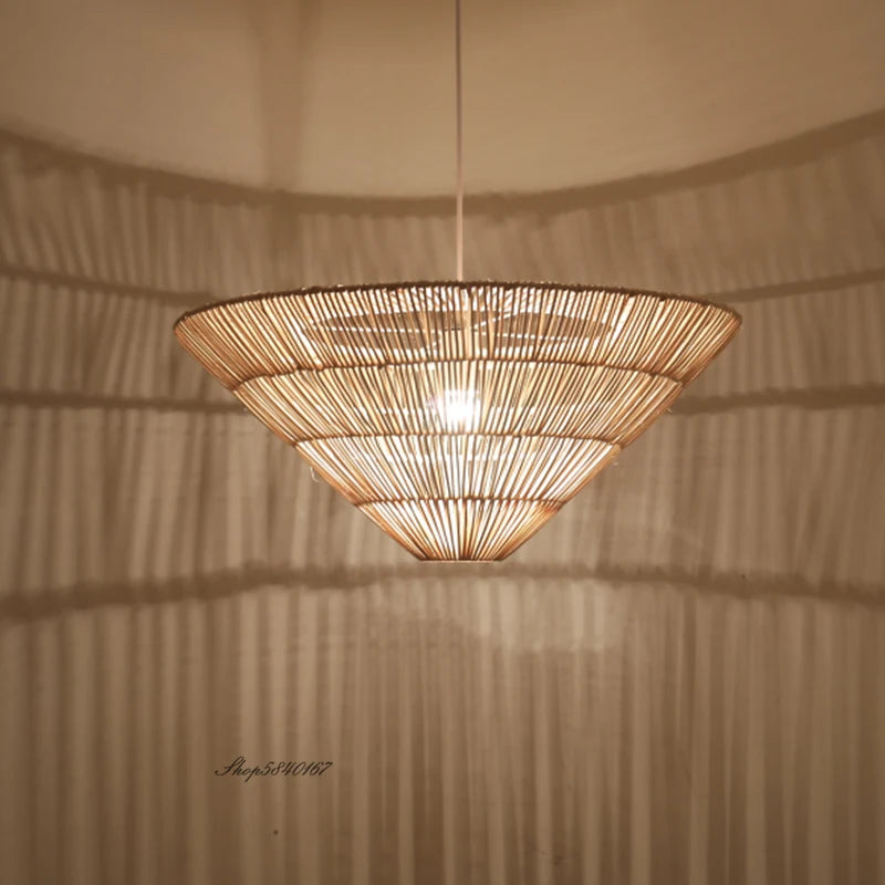 suspension en rotin style nordique fait main design wabi sabi - vue 6 sur 10