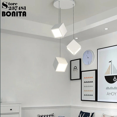 suspension moderne à LED géométrique en acrylique design minimaliste - vue 5 sur 12