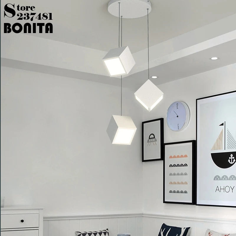 suspension moderne à LED géométrique en acrylique design minimaliste - vue 5 sur 12