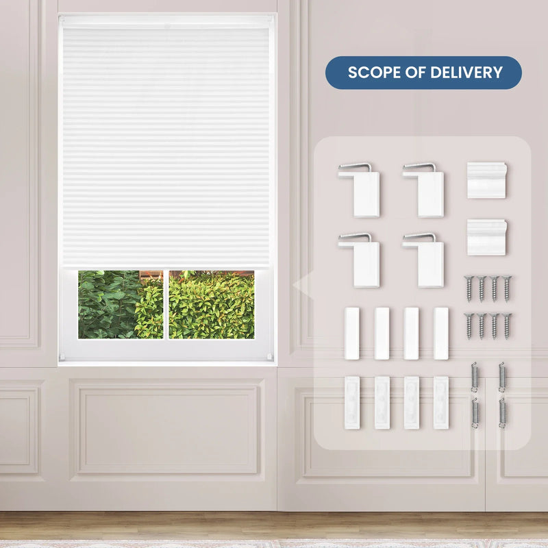 Store plissé sans perçage protection solaire fenêtre intérieur