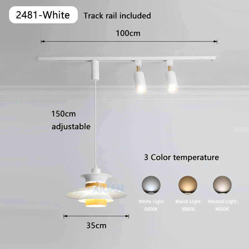 suspension led en bois pour table à manger nordique - vue 13 sur 18