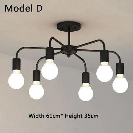lustre moderne industriel pour décoration intérieure rétro simple - vue 9 sur 11