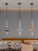 lustre en verre à joint en bambou créatif pour décoration intérieure