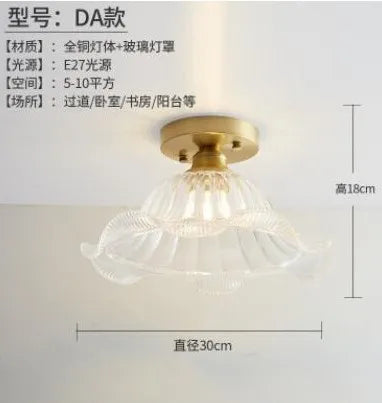 plafonnier led nordique vintage en verre pour intérieur moderne - vue 12 sur 18