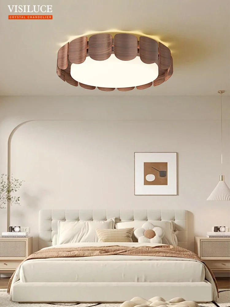 plafonnier moderne wabi-sabi en bois pour intérieur design - vue 2 sur 8
