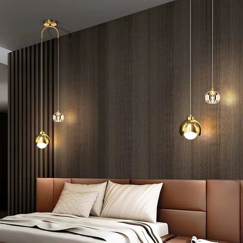 suspension moderne en cristal minimaliste pour intérieur élégant - vue 3 sur 8