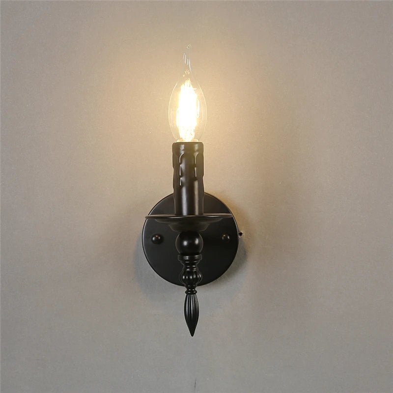applique murale d'art rétro loft en fer vintage nordique led appliques luminaires - vue 6 sur 8