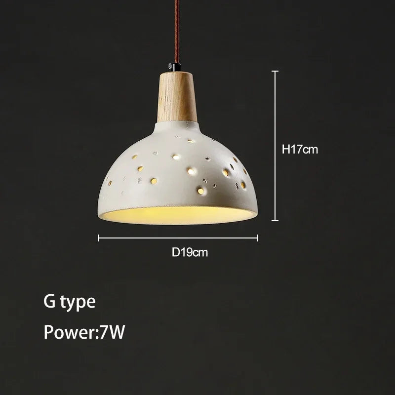 suspension wabi-sabi en ciment et travertin pour décoration intérieure