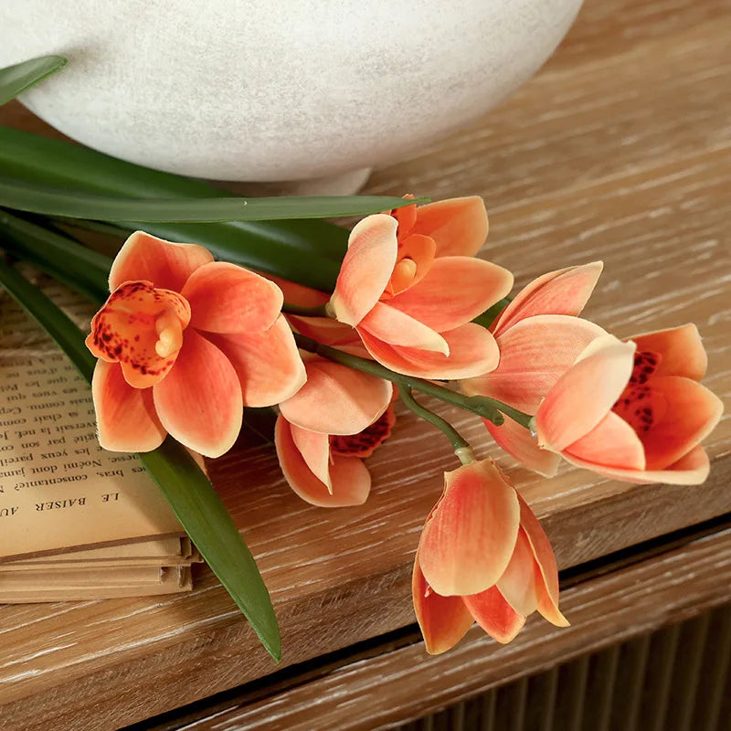 fleurs artificielles cymbidium pour décoration mariage et événements - vue 3 sur 11
