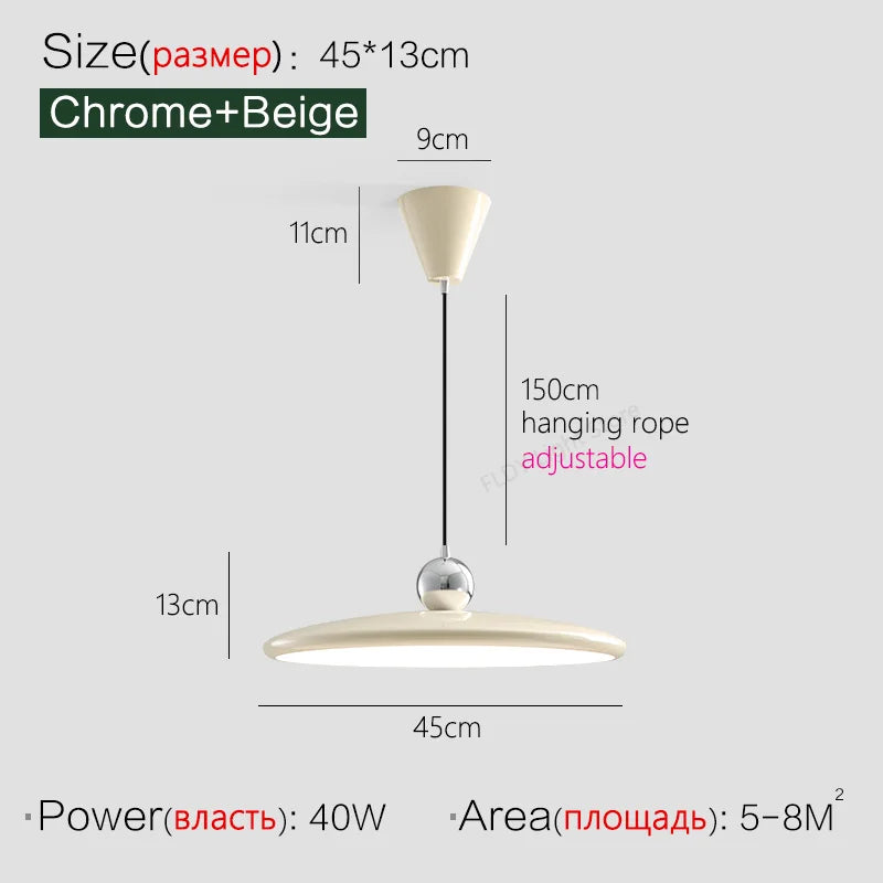 Lustre de restaurant style crème ovni - vue 10 sur 11