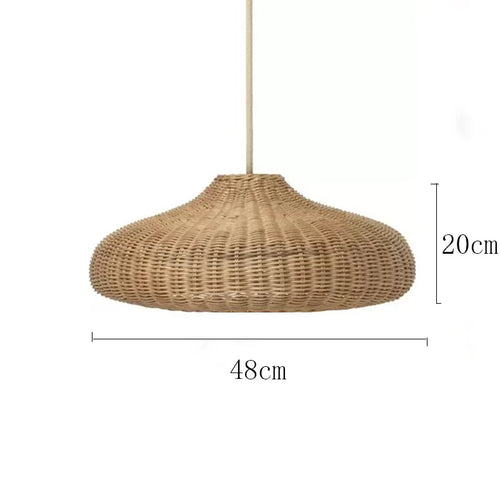 suspension vintage en rotin style chinois fait main pour café et restaurant - vue 14 sur 15