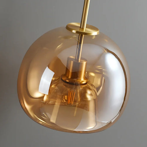 Plafonnier design en verre de couloir passage luxe fumé ambre gris