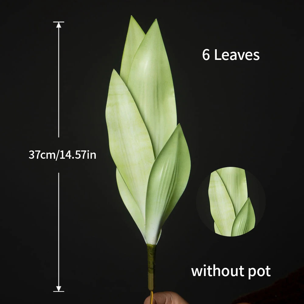 plante tropicale artificielle avec feuilles d'orchidée pour décoration intérieure - vue 6 sur 7