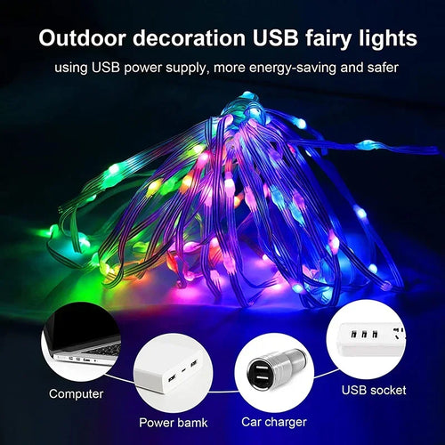 guirlande lumineuse led intelligente bluetooth pour fêtes et décorations - vue 4 sur 12