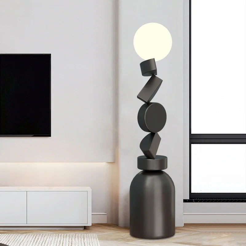 Lampadaire rond Unique en acrylique - vue 2 sur 6
