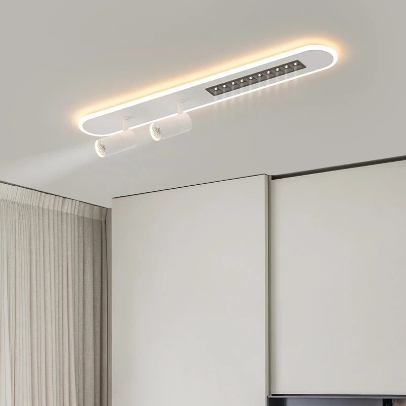 Plafonnier led nordique long pour intérieur avec projecteurs