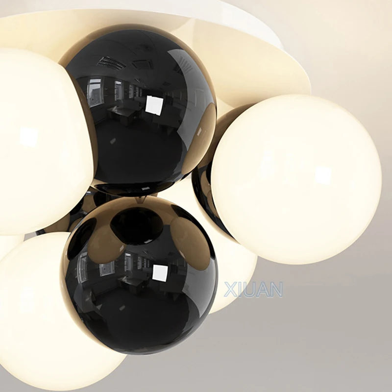 Lustre boule ronde nordique lumière bulle chambre plafonniers LED E27 salon salle à manger lustres pour chambre d'enfant