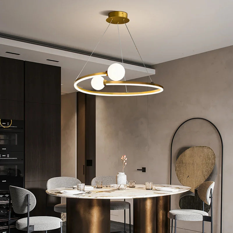 sandyha lustre moderne en anneau pour décoration intérieure - vue 3 sur 9