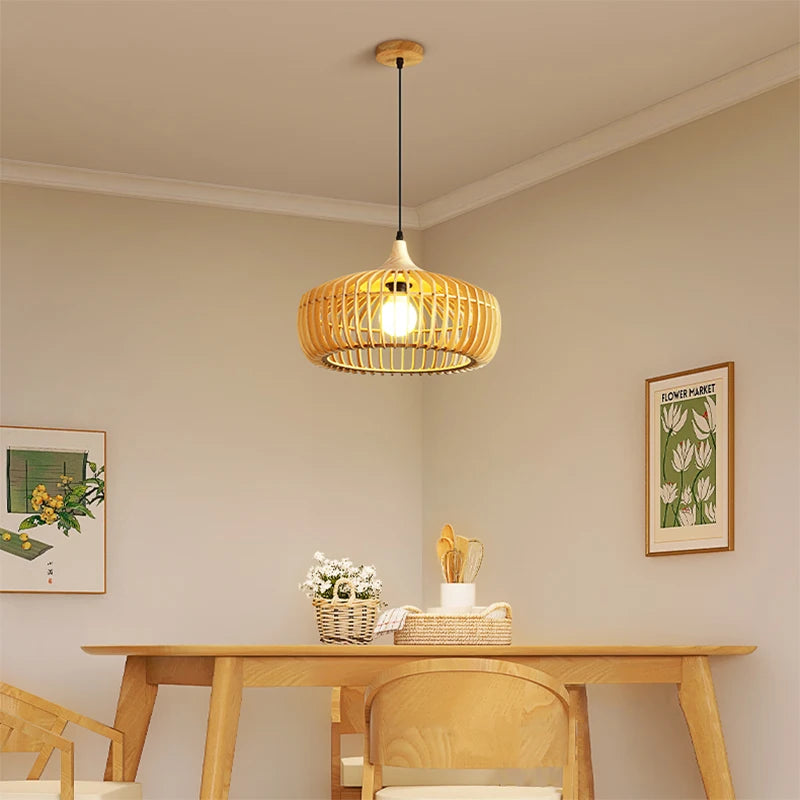 suspension nordique en bois pour décoration moderne et lumineuse