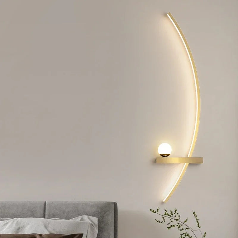 applique murale led nordique rayée pour décoration intérieure - vue 3 sur 17