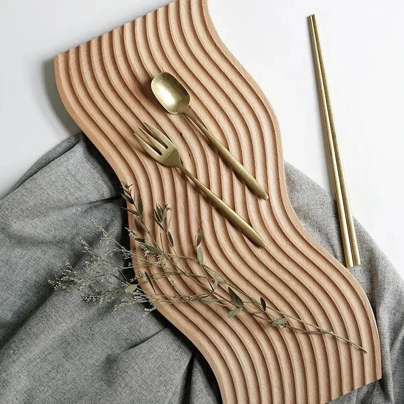 plateau décoratif en bois pour servir collations et desserts - vue 6 sur 8