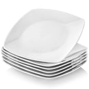 Service 6 assiettes carrées porcelaine moderne 23x23 cm
