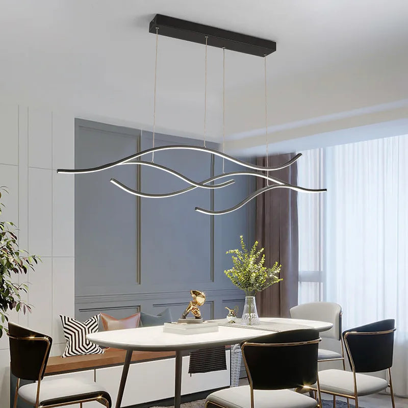 Nordic minimalist LED restaurant pendant lights, bar counter, kitchen pendant lights, living room home decoration hanging lights - vue 3 sur 10